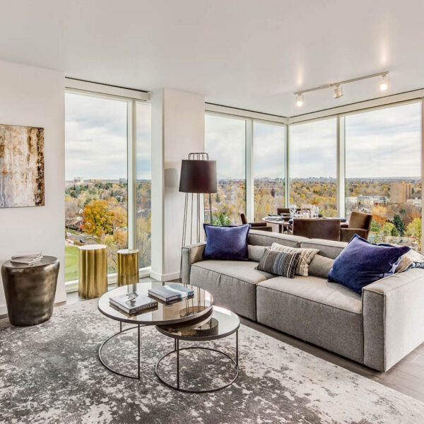 Country Club Towers apartment living room.